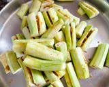 A picture of step 1 of Stuffed torai in onion gravy.