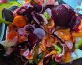 A picture of step 4 of Pink Quinoa salad.