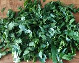 A picture of step 1 of Brahmi  leaves and egg subji.