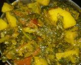 A picture of step 7 of Mooli or aalo ke bhujiya.