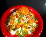 A picture of step 3 of Dhokla Bhel.