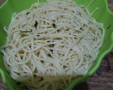 Foto langkah ke 4 dari resep Spaghetti Carbonara Topping Perkedel Cheddar.