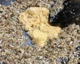 A picture of step 2 of Gurer Narkel Naru (coconut ladoo).