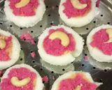 A picture of step 5 of Beetroot Coconut open Bhapa Pitha.