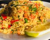 A picture of step 3 of Chinese fried rice.