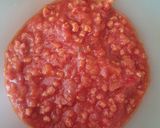 A picture of step 4 of Tagliatelle with Vegetarian Bolognese Sauce.