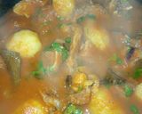 A picture of step 7 of Mutton curry with broccoli.