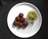 A picture of step 19 of Healthy twist Tapioca vada with mint chutney bombs.