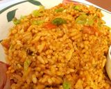 A picture of step 6 of OrangeGreen Jollof Rice.
