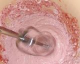 A picture of step 2 of White choco yogurt & Strawberry mousse.