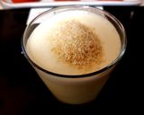 A picture of step 1 of My Mango milk shake with grated coconut. 😊.