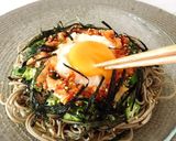 A picture of step 7 of Quick & Easy Chilled Soba with Natto and Okra.