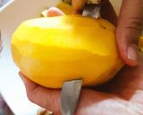 A picture of step 1 of Spicy Grilled Mangoes.