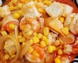 Foto langkah ke 3 dari resep Udang asam manis Jagung & Tahu.
