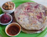 A picture of step 9 of A lunch to kill for--  Beetroot masala Parantha with chickpea beetroot masala curry.