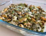 Une image de l'étape 5 de Gratin de coquillettes aux moules et aux asperges vertes.