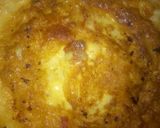 A picture of step 3 of Spinach and egg source with fried egg.