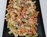 Foto del paso 6 de la receta Pasta tricolor a la carbonara con salchichas a mi manera