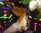 A picture of step 10 of Bread cake with Oreo frosting.