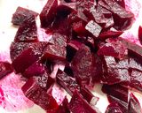 A picture of step 2 of Beet Salad with Yogurt and Walnuts.