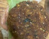 A picture of step 4 of Vegan veg burger/ lentil burger.