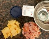 Foto del paso 2 de la receta: Tarta de panceta y queso con base de arroz