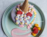 Foto langkah ke 9 dari resep Unicorn Pudding Cake with Vla Strawberry.