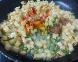 A picture of step 3 of Dahi Samosa Chaat.