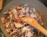 A picture of step 10 of Tonjiru (Pork miso soup).