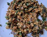 A picture of step 5 of Oats tikki with leafy vegetables.