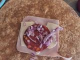Húsos gofri szenya tortillából tükör tojással nyakon verve