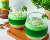 Foto langkah ke 5 dari resep Puding Busa Pandan Lapis.