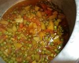 A picture of step 13 of Sohanjna alu matar(Indian horseradish with potato and peas).
