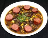 Foto del paso 6 de la receta: Sopa de porotos negros con zapallo y salchichón kielbasa
