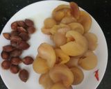 A picture of step 1 of Khubani ka meetha.