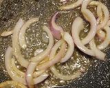 A picture of step 1 of Burger with scamorza, pancetta and caramelised onions.