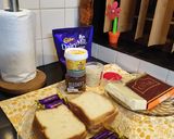 A picture of step 1 of Chocolate club Sandwich.