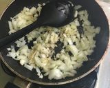 A picture of step 2 of Potato mash with onion and cheese.