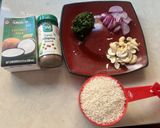 A picture of step 1 of Coconut rice.