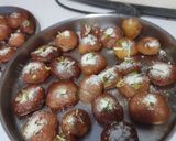 A picture of step 5 of Badhusha (sweet).