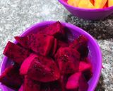 A picture of step 1 of Pink Dragon Smoothie.