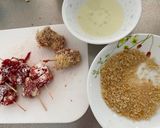 A picture of step 2 of Japanese Garlic Kushiage (Fried Garlic Skewers).