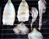 A picture of step 5 of Grilled Squid (Ikayaki) on Charcoal or BBQ Grill.