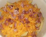 A picture of step 3 of Cheese and bacon pasta bake.