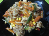 Vegetales salteados con pollo