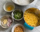 Foto langkah ke 1 dari resep Bakwan Jagung Rebon. Guriih renyah krenyes krenyes 😍👍🏻.