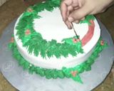 A picture of step 6 of Winter theme cake.