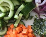 A picture of step 1 of Cucumber Salad Asian Dressing.