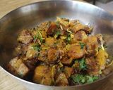 A picture of step 3 of Red pumpkin bhaji.