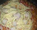 Hình bước làm 7 của món Mì spaghetti xúc xích